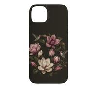 Carcasa para iPhone 14 Plus Magnolia Flores Colibríes Botánico Vintage Floral