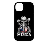 Carcasa para iPhone 14 Plus Mammoth Ice Age Bandera Americana Bandana Gafas De Sol Sombrero De Vaquero
