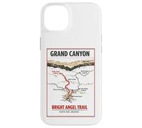Carcasa para iPhone 14 Plus Mapa Vintage de Bright Angel Trail, Gran Cañón, Borde Sur de Arizona