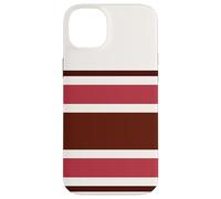Carcasa para iPhone 14 Plus Maroon Red White Horizontal Stripes Retro Minimalist Design