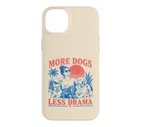 Carcasa para iPhone 14 Plus Más Perros, Menos Drama, Divertido diseño para Amantes de los Perros