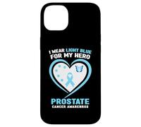 Carcasa para iPhone 14 Plus Me Pongo Azul Claro para la Conciencia del cáncer de próstata de mi héroe