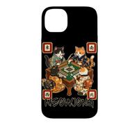 Carcasa para iPhone 14 Plus Meowjong Cat Playing Mahjong Game Juego Chino Tradicional