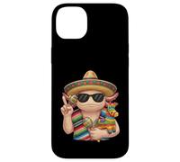 Carcasa para iPhone 14 Plus Mexicano Axolotl Poncho Cinco De Mayo Fiesta Sombrero Meme