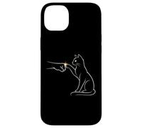 Carcasa para iPhone 14 Plus Midnight Cat Touch Magical Bond Line Art Cat Silhouette