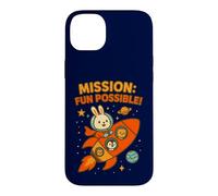 Carcasa para iPhone 14 Plus Misión Divertida Posible: Lindo Conejito Astronauta y tripulación Espacial