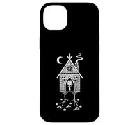 Carcasa para iPhone 14 Plus Mística Baba Yaga Choza Pizza Arte Linograbado