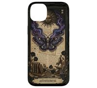 Carcasa para iPhone 14 Plus Moth Sun Dark Gothic Crescent Moon Skull