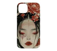 Carcasa para iPhone 14 Plus Mujeres místicas japonesas y árbol de Cerezo Kanji japonés