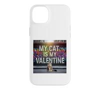 Carcasa para iPhone 14 Plus My Cat Is My Valentine Maine Coon Street Graffiti Amante de los Gatos