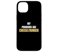 Carcasa para iPhone 14 Plus My Pronouns Are Cheese/Burger Funny Food Humor Tees and More