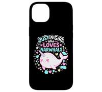 Carcasa para iPhone 14 Plus Narwhal Marine Mammal Lover, Just A Girl Who Loves Narwhals