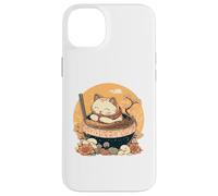 Carcasa para iPhone 14 Plus Neko Cat Eating Bowl of Ramen Pho Sopa de Fideos Japón Kawaii