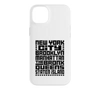 Carcasa para iPhone 14 Plus New York City 5 Boroughs Typography T Shirt NYC Graphic