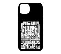 Carcasa para iPhone 14 Plus New York City Skyline T Shirt NYC Boroughs Vintage Graphic