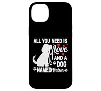 Carcasa para iPhone 14 Plus Nombre de Perro Personalizado Watson Lindo Perro Amante de Las Mascotas