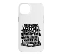 Carcasa para iPhone 14 Plus NYC New York City Boroughs Skyline Brooklyn Manhattan