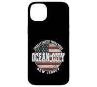 Carcasa para iPhone 14 Plus Ocean City New Jersey, Bandera Americana Vintage
