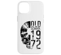 Carcasa para iPhone 14 Plus Old School 1972 Vintage Disco de Vinilo Amante gótico Calavera LP
