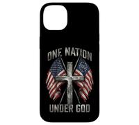 Carcasa para iPhone 14 Plus One Nation Under God Cross - Bandera Americana con gráfico patriótico