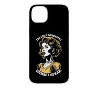 Carcasa para iPhone 14 Plus Only Sarcastic Speak Funny Sarcasm Cita Retro Pop Art Woman