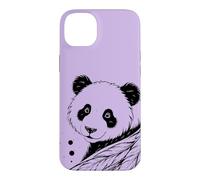 Carcasa para iPhone 14 Plus Panda Flores Plumas Arte Línea Minimalista Splash