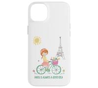 Carcasa para iPhone 14 Plus París es Siempre una Buena Idea Linda Chica en Bicicleta