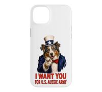 Carcasa para iPhone 14 Plus Pastor Australiano Australiano Australiano EE.UU. Divertido Retro Vintage 4 de Julio