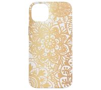 Carcasa para iPhone 14 Plus Patrón Mandala de Flor Amarilla Boho Floral Elegante