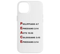 Carcasa para iPhone 14 Plus Peace Acrostic - 5 Christian Faith Bible Verse Scriptures