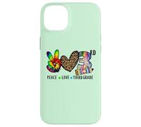 Carcasa para iPhone 14 Plus Peace Love 3er Grado, diseño de lápiz de teñido Anudado de Leopardo