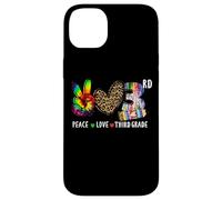 Carcasa para iPhone 14 Plus Peace Love 3er Grado, diseño de lápiz de teñido Anudado de Leopardo