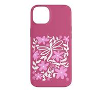 Carcasa para iPhone 14 Plus Pink Floral Daisy Dragonfly Botanical Wildflower Vine Garden