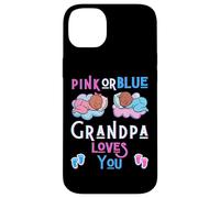 Carcasa para iPhone 14 Plus Pink or Blue Grandpa Love You Baby Shower - Papelera para revelación de género