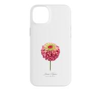 Carcasa para iPhone 14 Plus Pintura Botánica Flor Zinnia Roja y Rosa
