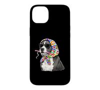 Carcasa para iPhone 14 Plus Pitbull Pittie Dog Granny - Hilo Cuadrado para Ganchillo