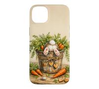 Carcasa para iPhone 14 Plus Plantas Jardinero Botánico Floral Divertido Conejo Kawaii Zanahoria