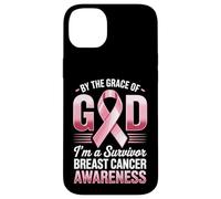 Carcasa para iPhone 14 Plus por la Gracia de Dios Soy un Sobreviviente Conciencia del Cáncer de Mama