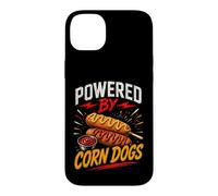 Carcasa para iPhone 14 Plus Powered by Funny Corn Dogs Saying Humor Joke Gag