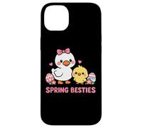 Carcasa para iPhone 14 Plus Primavera Besties Kawaii Pato y Pollito Huevos de Pascua Lindo Dibujos Animados