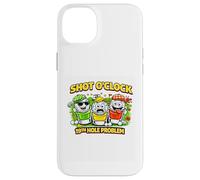 Carcasa para iPhone 14 Plus Problema del hoyo 19, Fairway to Bar Carrito de Golf Beer Crew Back 9