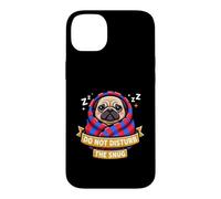 Carcasa para iPhone 14 Plus Pug Do Not Funny Disturb The Cute Snug Burrito Manta Perro