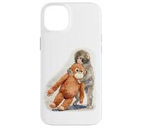 Carcasa para iPhone 14 Plus Punch - Lindo bebé Mono y orangután Peluche Juguete Acuarela