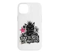 Carcasa para iPhone 14 Plus Punk Cat Nine Lives No Masters Mohawk Anarchy