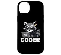 Carcasa para iPhone 14 Plus Raccoon Coder Lindo Gráfico Animal Programación