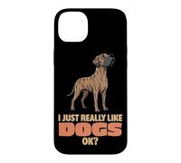 Carcasa para iPhone 14 Plus Realmente Me Gustan los Perros Ok Amante de los Animales Lindo Gran Danés