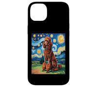 Carcasa para iPhone 14 Plus Red Poodle Dog Van Gogh Style Starry Night