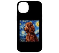 Carcasa para iPhone 14 Plus Red Poodle Dog Van Gogh Style Starry Night