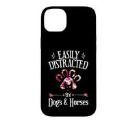 Carcasa para iPhone 14 Plus Regalo de los Amantes de los Perros y los Caballos fácilmente distraídos