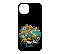 Carcasa para iPhone 14 Plus Regalo de Recuerdo de Viaje de Ayia Napa Chipre Dibujado a Mano